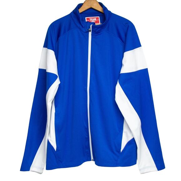 XL Warm Up Jacket TEAM 365 Men's Sport Royal/White Elite Performance Full-Zip - Picture 1 of 4